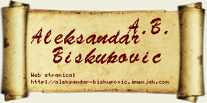 Aleksandar Biskupović vizit kartica